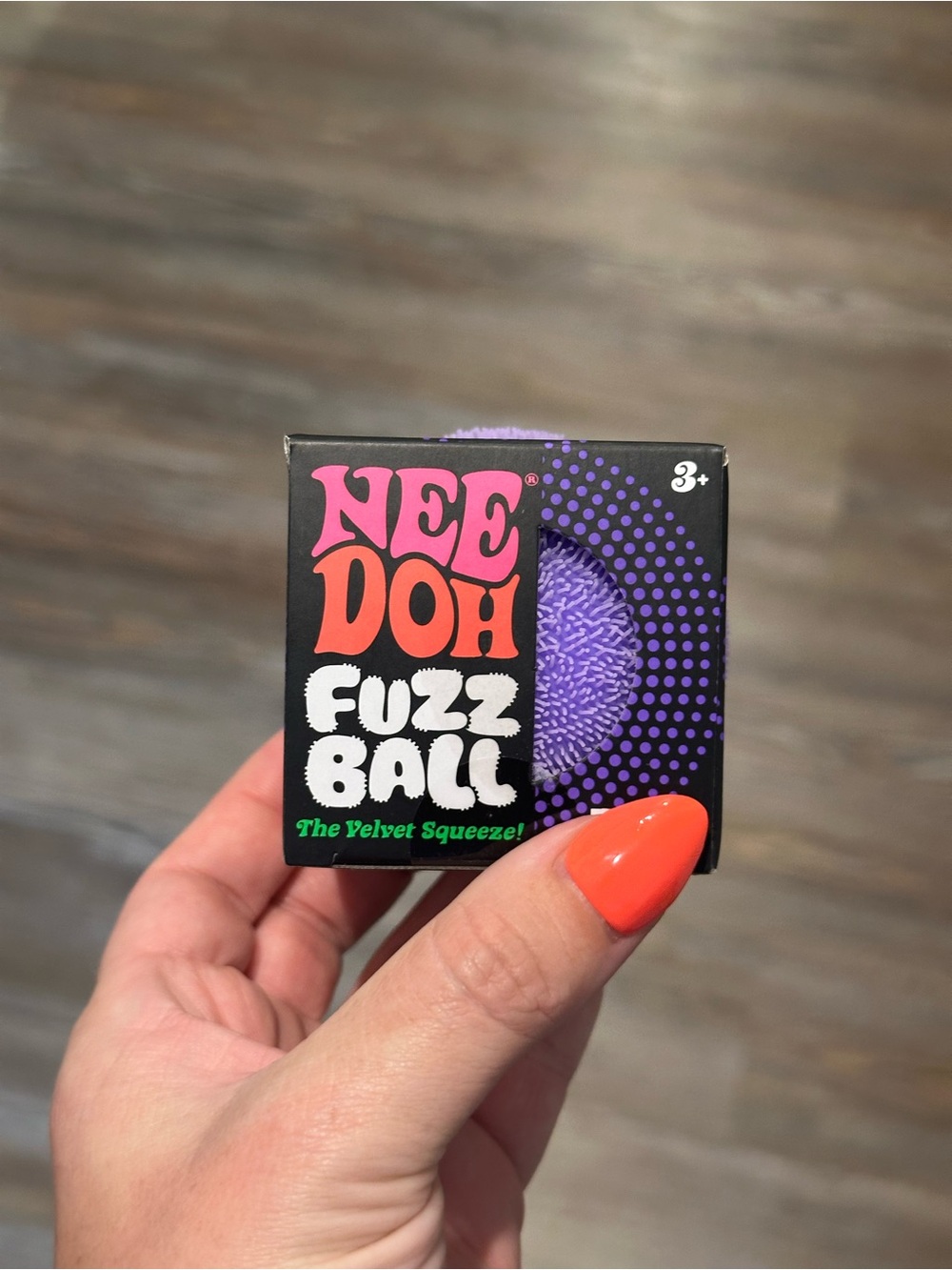 Needoh Fuzz Ball Velvet Squeeze - Purple - NEW IN BOX